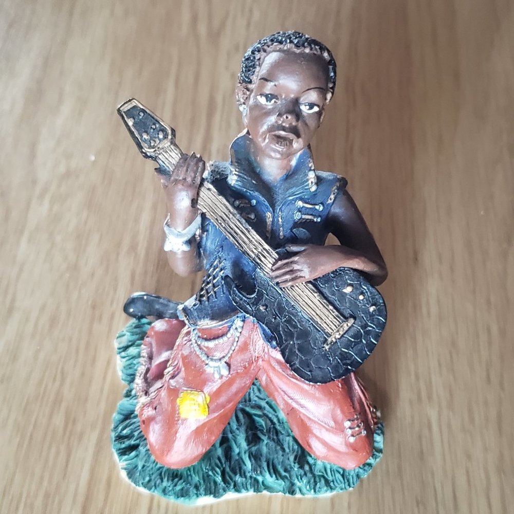 African American Guitarist Figurine